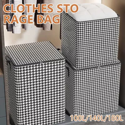 180L Clothes Storage Bags Zipped Organizer Underbed Wardrobe Cube Closet Boxes● • £8.48