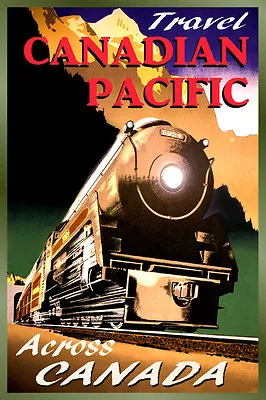 CANADIAN PACIFIC Railroad New Retro Streamline Train Travel Poster Art Print 126 • $31.50