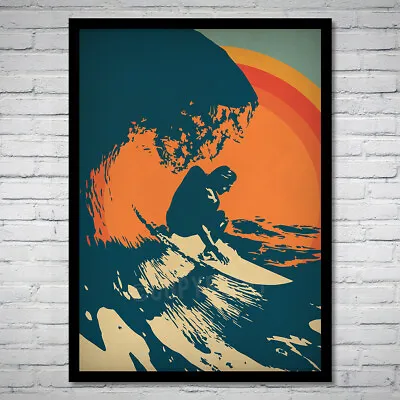 Retro Surfer 01 Seventies Poster Art Print 70's 60's Vintage Style • £15