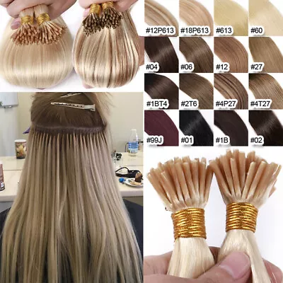 100% Real Remy Human Hair Extensions Thick 1g/s Keratin Fusion Stick I-Tip Hair • $50.29