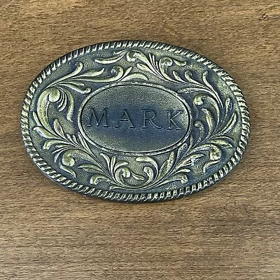 Vintage The Kinney Co Belt Buckle 1977  Mark  Personalized Brass Belt Buckle • $7.99