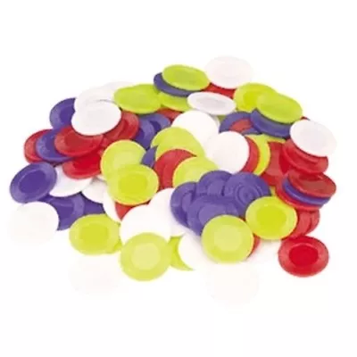 100 Piece Mini Small Round Plastic Chip Colored Cheap For Poker Or Bingo Game • $22.99