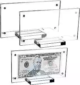 3 Pack Paper Money Holder Frame Dollar Bill Display Currency Frame Acrylic  • $32.39