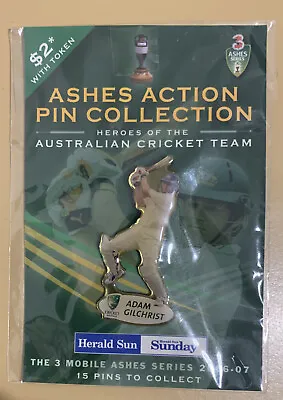 $4.95 • Buy 2006 / 07 Herald Sun Ashes Action Pin Collection Adam Gilchrist New In Packet