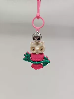 Vintage 1980s Plastic Bell Charm Pink Googly Owl Branch For 80s Necklace RETRO • $15