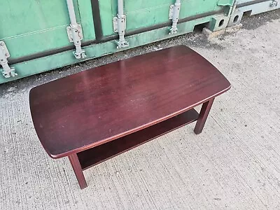 £25 • Buy Coffee Table Two Tier Mahogany Colour 90cm Wide X 40cm High X 45cm Deep Preowned