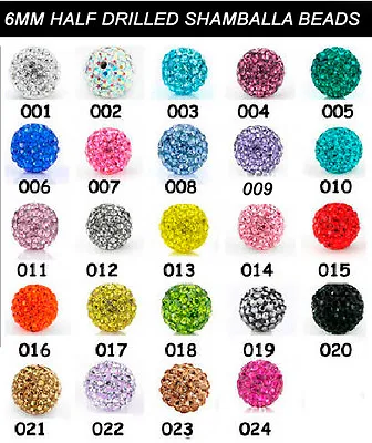 £1.99 • Buy 6mm Half Drilled Crystal Clay Beads Used To Make Shamballa Style Earrings