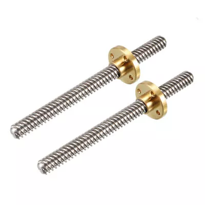 2PCS 4 Inche T8 Pitch 8mm Lead 8mm Lead Screw Rod With Copper Nut For 3D Printer • $21.97