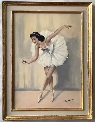 Jules Gustave LEMPEREUR (1902-1985) Graceful Ballet Ballerina Oil Canvas Signed • $900