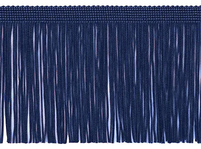 Navy Blue 4 Inch Chainette Fringe Trim [By The Yard] • £3.25