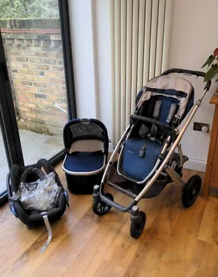 UPPAbaby VISTA Pushchair / Buggy / Pram With Carrycot And Car Seat + Accessories • £300