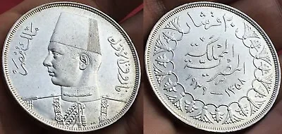 Egypt  20 Piastres King Farouk 1939 ( M4 - 2 ) Top Grade  Rare • $349.99