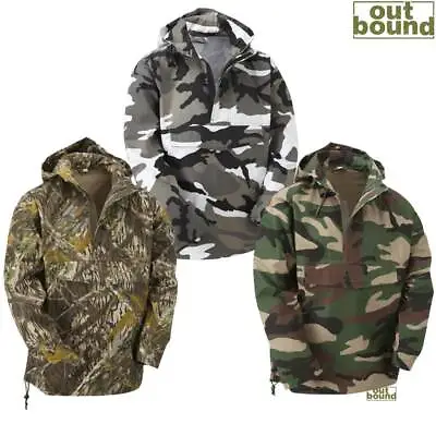 Combat Army Smock Military Style Jacket Hooded Top Snow Camo Urban Hoodie Anorak • £32.29