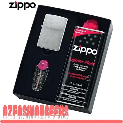 GENUINE Zippo #207 Street Chrome Lighter With 125ml Fluids & Flints 90210GP NS • $999