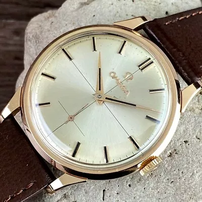 Ω🎁 OMEGA JUMBO 18k SOLID GOLD MEN'S DRESS WATCH From 1953 🎁Ω • $1950