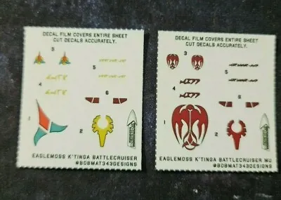 NO MODEL - KLINGON K'TINGA CLASS - CUSTOM DECALS - Star Trek EAGLEMOSS • $8.70