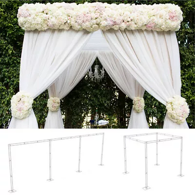 4 Post 10FT DIY Adjustable Wedding Backdrop Stand Outdoor Canopy Tent Chuppah UK • £120.93