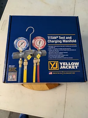 Yellow Jacket 49967 Titan™ Manifold 3-1/8  Gauges W/ Hoses R22 / 404A / 410A • $225