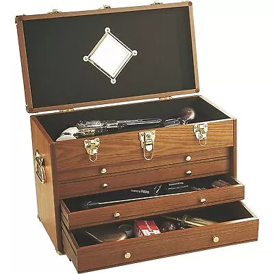 4-Drawer Collector's Chest Cabinet — Oak Finish 20in.W X 10.5in.D X 13.5in.H • $139.99