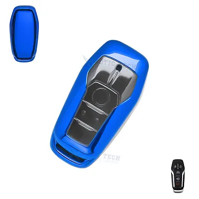 For Ford 5-Button Keyless Reflective Blue TPU Smart Remote Key Fob Cover Case • $9.99