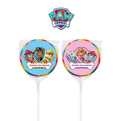 24 Paw Patrol Pups Girl Boy Birthday 1.67  Sticker Labels For Bag Party Favor • $3.75