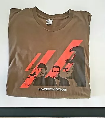 American Apparel U2 Vertigo T-Shirt Men's XL 2005 Concert Tour T Shirt Brown • $17.99