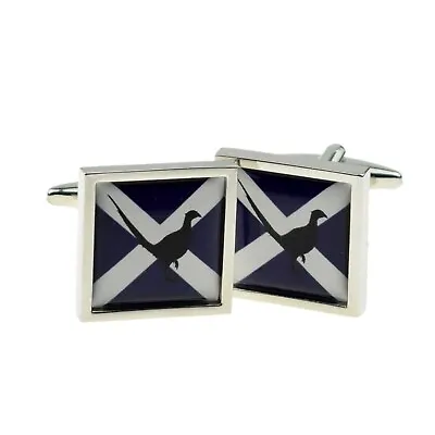 CUFFLINKS Scottish Saltire Flag With Pheasant Game Bird Design Present GIFT BAG • £12.73