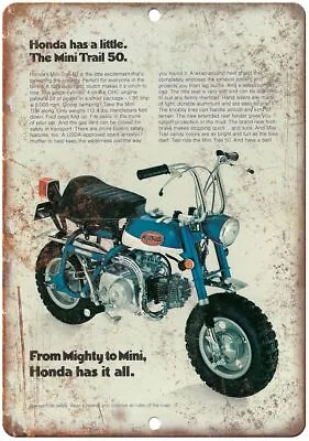 Honda Mini Trail Bike 50 Vintage Ad Reproduction Metal Sign A479 • $21.95
