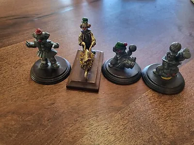 4 Vintage George Good Pewter Clown Figures Figurines Lot Of 4  One Missing Ball • $0.99