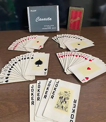 Vintage Canasta Double Deck Playing Cards Box • $7.99