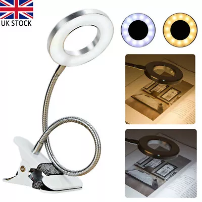 Flexible USB Clamp Clip On LED Light Craft/Reading Table Desk Bedside Lamp New • £12.99