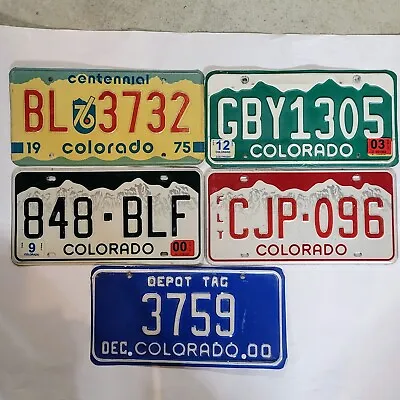 Lot Of 5 COLORADO License Plates Bicentennial Depot Fleet Ect🔥 FREE SHIPPING 🔥 • $36.99