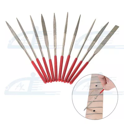 $6.99 • Buy 10pc Set Guitar Fret Nut Saddle Slot Multipurpose Grinding File String Pickguard