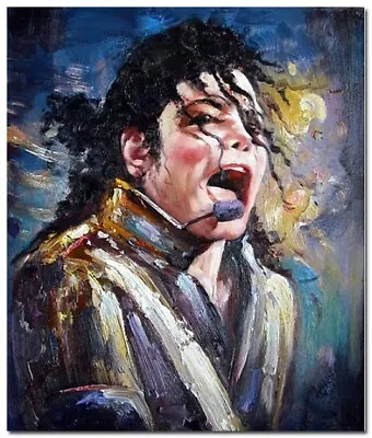 100% Hand Painted Oil Painting On Canvas Art - Michael Jackson (HUGE SIZE) • $149