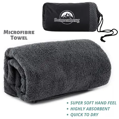 $12.10 • Buy Sonnenberg Bath Towel Microfibre Large Quick Drying Travel Sport Fast Absorbent
