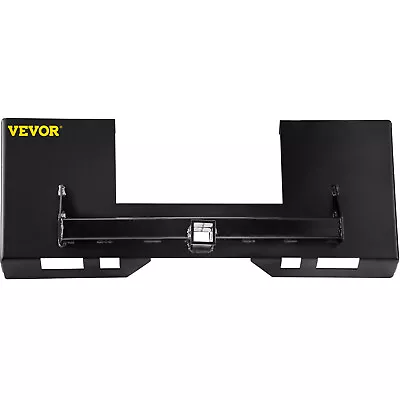 VEVOR 1/4  Thick Skid Steer Mount Plate Quick Attach W/ 2  Hitch Adapter Black • $149.99