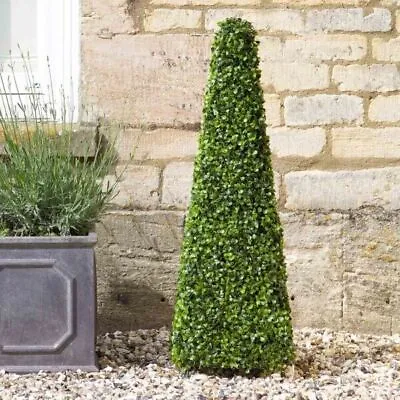 Artificial Topiary Boxwood Obelisk Faux Tree Garden Outdoor Path Decoration 90cm • £41.99