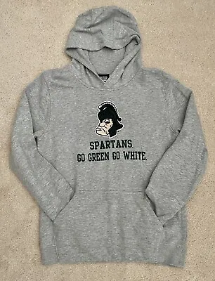 Michigan State Girls SPARTANS GO GREEN GO WHITE Hoodie Sweatshirt Size L 14-16 • $12.50