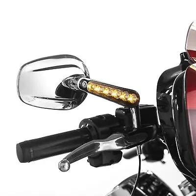 Rear View Mirrors LED Turn Signals For Harley VRod V Rod Muscle VRSCF 2009-2017 • $39.99