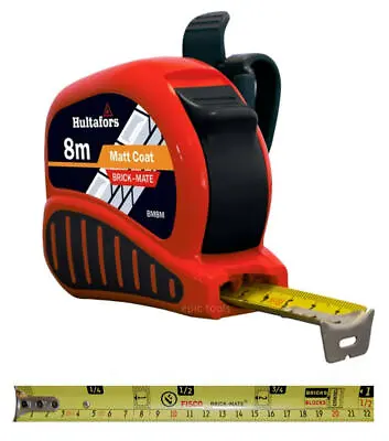 £20.45 • Buy Hultafors Fisco 8m Brick Mate Metric Builders Block Counting Tape Measure, BM8M