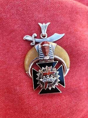 Vintage 10K &14K  Unique Templar Masonic   In Hoc Signo Vinces  Diamond Pendant  • $1399