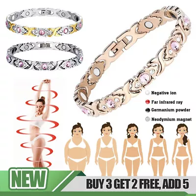 Women Magnetic Bracelet Therapy Weight Loss Arthritis Health Pain Relief • £3.75