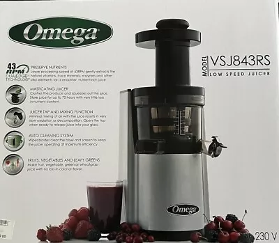 Omega VSJ843RS Silver Slow Juicer Brand New • £399