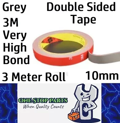 3M VHB Grey Tape 10mm Double Sided Tape 3 Meter Roll X 0.8mm Thick Grey (3m) • $13.17