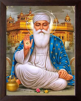 £123.04 • Buy Guru Nanak Dev Ji And Golden Temple HD Printed Picture With Wooden Frame