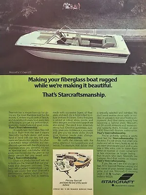 Starcraft 17 Capri I/O Goshen IN Fiberglass Boat Vintage Print Ad 1972 • $16.77