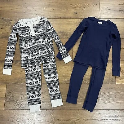 Hanna Andersson Pajamas Unisex 120 6-7 Thermal Long John Set Unisex Boy Girl • $29.99