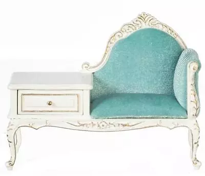 Dolls House White Gossip Bench Telephone Table Hand Painted JBM Hall Furniture • $170.73