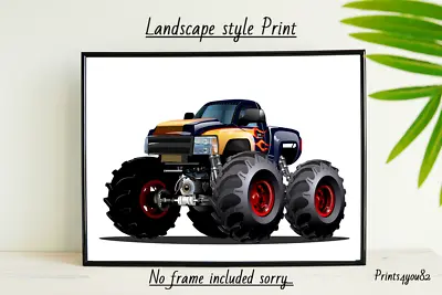 Monster Truck A4 Print Poster Picture Unframed Wall Art Home Decor Gift New • $5.04