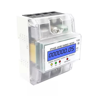 3 Phase 4 Wire Energy Meter 220/380V 5-80A Energy Consumption KWh Meter DIN Y5Z7 • $34.59